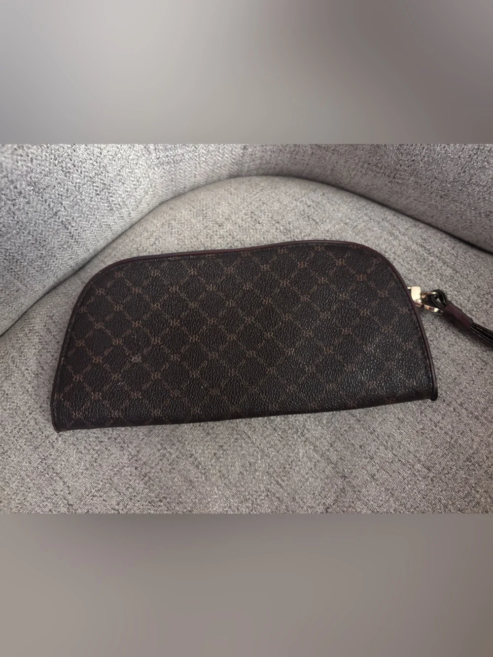 Rioni Dark Brown Monogram wristlet Bag